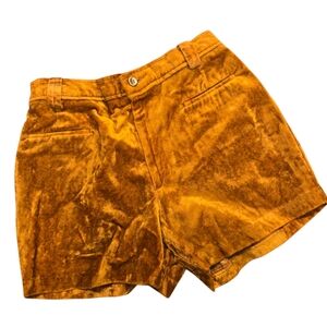 Vintage Sears Crushed Velvet Shorts in Rich Orange/brown Size 8 (Modern 6)